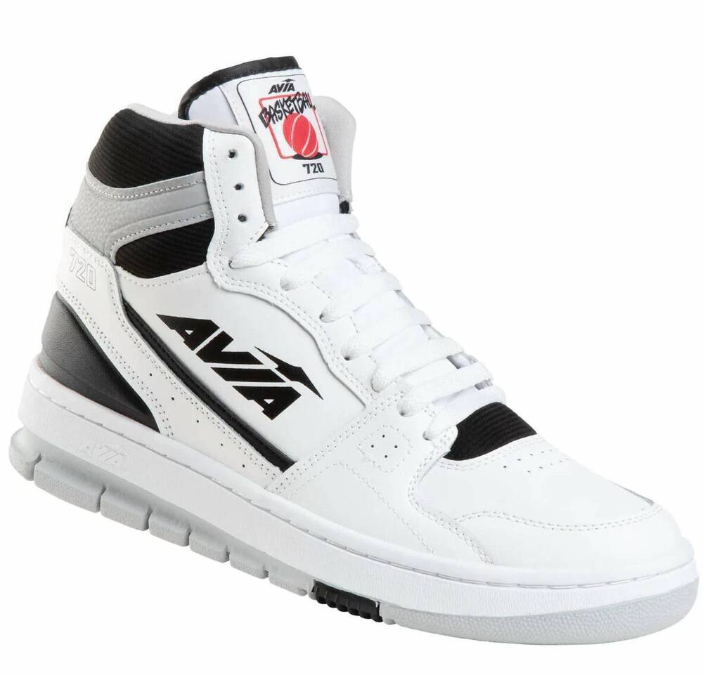 NEW AVIA men's high top sneakers in white/black